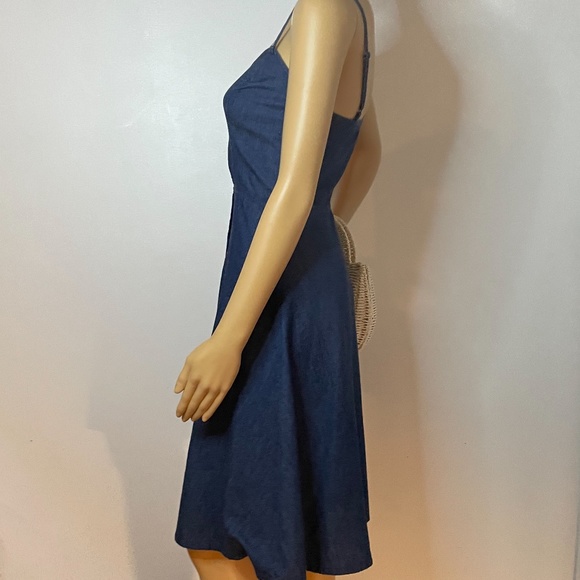 Minimalist spaghetti strap Jean cutout midi dress! - Picture 8 of 14
